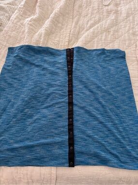 Blue Strapless Snap-Front Tube Top